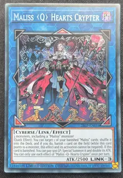 Yu-Gi-Oh! Maliss Q Hearts Crypter Secret Rare LTD Ed 25LP-EN016 NM - Image 1
