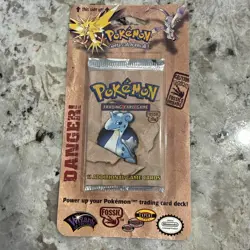 Pokemon Fossil Booster Blister Pack Lapras Artwork 1999 WOTC Factory Sealed - Image 1