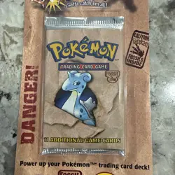 Pokemon Fossil Booster Blister Pack Lapras Artwork 1999 WOTC Factory Sealed - Image 2