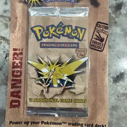 Pokemon Fossil Booster Blister Pack Zapdos Artwork 1999 WOTC Factory Sealed - Image 2