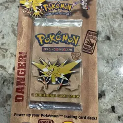 Pokemon Fossil Booster Blister Pack Zapdos Artwork 1999 WOTC Factory Sealed - Image 2