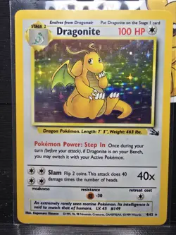 Pokemon TCG Dragonite 4/62 Fossil Holo Rare 100 HP WOTC 1999 SUPER CLEAN! - Image 3