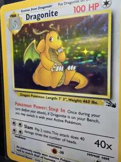 Pokemon TCG Dragonite 4/62 Fossil Holo Rare 100 HP WOTC 1999 SUPER CLEAN! - Image 4