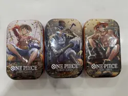 One Piece TCG Tin Pack Set Vol. 2 Lot of 3-New/Factory Sealed - Image 1