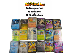 300 Pokemon Card Lot + 30 Holo, Rares, Reverse Foils EX V - Signature Collection - Image 1