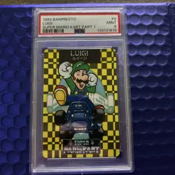 PSA 10 Luigi Super Mario Kart - Nintendo Banpresto Card Vintage 1993 - Image 1