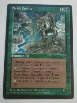MTG Magic the Gathering English Elvish Farmer 1994 Fallen Empires Land LP - Image 3