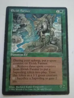 MTG Magic the Gathering English Elvish Farmer 1994 Fallen Empires Land LP - Image 5