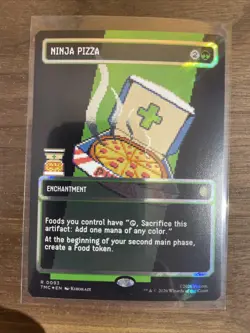 MTG: Teenage Mutant Ninja Turtles - Ninja Pizza Borderless Surge Foil NM - Image 1
