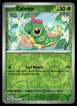 CATERPIE - 010/165 Common 151 Pokemon Reverse Holo NM - Image 1