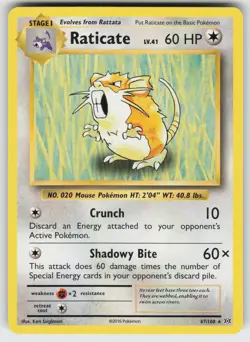 Raticate Rare XY - Evolutions 67/108 Pokemon - Image 1