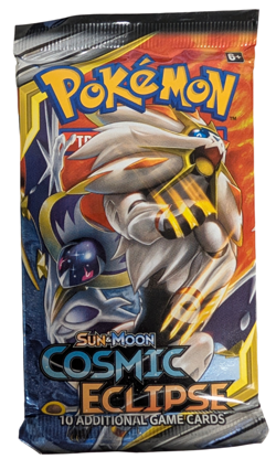 Pokemon TCG Sun & Moon Cosmic Eclipse Booster Pack Solgaleo & Lunala Art - Image 1