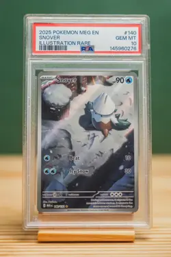 2025 POKEMON MEG EN-MEGA EVOLUTION ILLUSTRATION RARE #140 SNOVER PSA 10 - Image 1