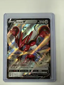 Pokemon TCG - Scizor V - Darkness Ablaze - 118/189 - Ultra Rare Half Art - NM - Image 1