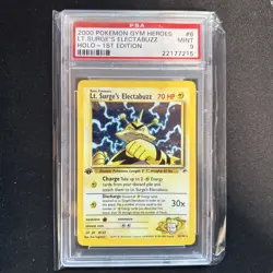 2000 POKEMON GYM HEROES HOLO-1ST ED #6 LT. SURGE'S ELECTABUZZ PSA 9 - Image 1