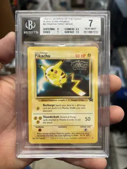 1999 Pokemon Game Movie Promo #4 Pikachu BGS 7 Vintage PSA CGC Kids WB Wotc - Image 1