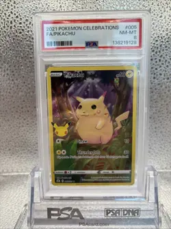 PSA 8 Pokemon English TCG Pikachu 005/025 Celebrations Full Art - Image 2