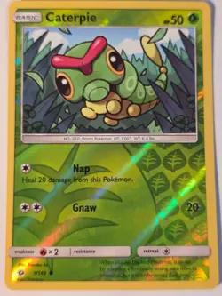 Caterpie 1/149 Common SM Base Set Pokemon REVERSE HOLO NM - Image 1