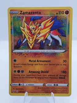 Zamazenta 102/185 Swsh04: Vivid Voltage Amazing Rare Holo Pokemon TCG English - Image 1