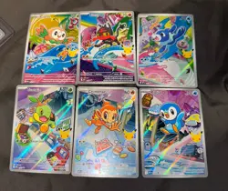 Pokemon First Partner Illustration Collection Lot Turtwig Chimchar Piplup Rowlet - Image 1