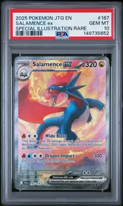 2025 POKEMON JTG EN-JOURNEY TOGETHER #187 SALAMENCE EX PSA 10 - Image 1