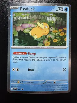 Pokemon TCG Psyduck MEP Black Star Promo #007 Cosmo Holo Mega Evolution - Image 1