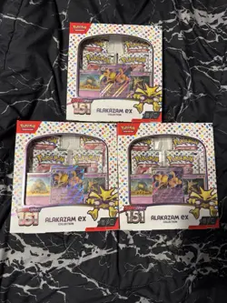 3X Pokemon TCG Scarlet and Violet - 151 Alakazam ex Collection Box - 4 Packs 820650855269 - Image 1