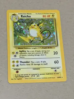 Pokemon TCG Raichu Base Set 2 16/130 Holo Unlimited Holo Rare - Image 1