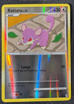 RATTATA 73/99 COMMON ARCEUS POKEMON REVERSE HOLO LP - Image 1