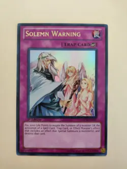 Yugioh! Solemn Warning Ultra Rare 1st Ed DREV-EN077 LP - Image 1