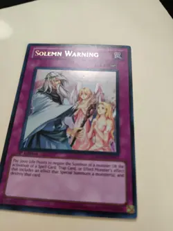 Yugioh! Solemn Warning Ultra Rare 1st Ed DREV-EN077 LP - Image 2