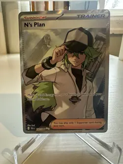 Pokemon TCG N's Plan Ultra Rare Sv: Black Bolt 163/086 Full Art Trainer Holo - Image 1