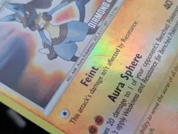 Lucario 6/130 Pokemon Card 2007 Diamond & Pearl Stamped Reverse Holo MP crease - Image 2