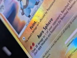 Lucario 6/130 Pokemon Card 2007 Diamond & Pearl Stamped Reverse Holo MP crease - Image 3