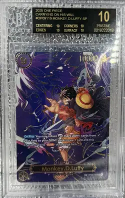 2025 One Piece OP13 EN SP Carrying/Will #119 Monkey D. Luffy BGS 10 BLACK LABEL - Image 1