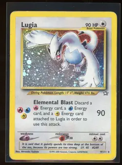 2000 Pokemon Neo Genesis Lugia 9/111 Holo Foil Rare WOTC - Image 1