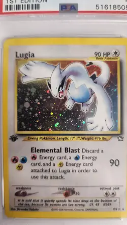 First Edition NEO GENESIS LUGIA Holo Rare 1st Edition #9 PSA 4 Pokemon WOTC 2000 - Image 3