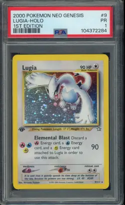 PSA 1 1ST EDITION 2000 Neo Genesis Lugia 9/111 Holo Foil Rare Pokemon - Image 1