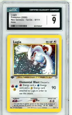 Pokemon Lugia Neo Genesis 1st Edition #9 Holo Rare CGC 9 Mint - Image 1