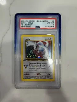Pokemon Neo Genesis 2000 Lugia 9/111 Holo Rare Card 🌀SWIRL🌀 - Image 1