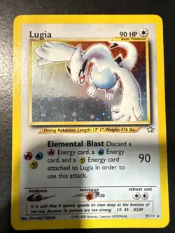 Pokemon TCG Lugia Neo Genesis Holo Rare Card 9/111 Unlimited Edition - Image 1