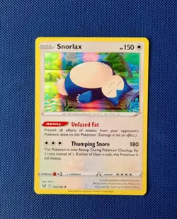 Pokemon TCG Snorlax Holo Rare Card Lost Origin 143/196 Near Mint - Image 1
