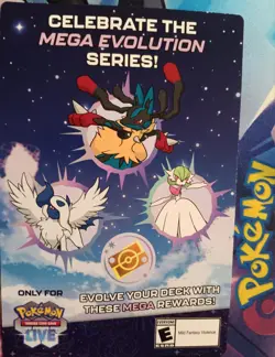 Mega Evolutions Pokemon TCG LIVE Code Card w/ 1000 Credits & 8 Online Cards - Image 1