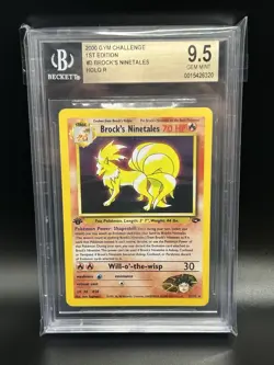 BROCK’S NINETALES Pokemon Card - 1st Edition - Gym Challenge - 3/132 - BGS 9.5 - Image 1