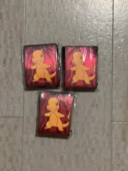 Lot Of 3 65ctSealed Charmander Obsidian Flames Card Sleeves from Pokemon TCG ETB - Image 1