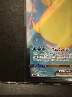 Surfing Pikachu VMAX 009/025 Celebrations Holo Rare Pokemon Card 2021 - Image 3