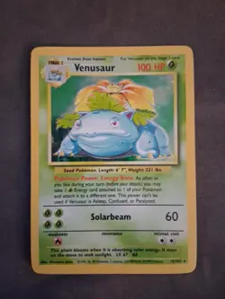 Pokemon TCG Venusaur Base Set Holo Unlimited Rare Card 15/102 NM Condition - Image 1
