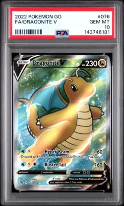 PSA 10 DRAGONITE V 076/078 FULL ART POKEMON GO 😍 - Image 1