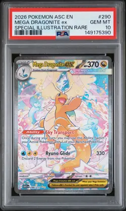 2026 POKEMON ASC EN-ASCENDED HEROES #290 MEGA DRAGONITE EX PSA 10 - Image 1