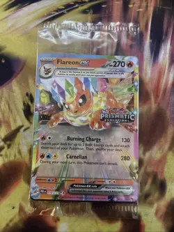Pokemon Prismatic Evolutions Flareon ex 014/131 Surprise Box Stamped Sealed - Image 1